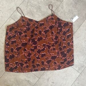 3/$20 bundle deal!!!!! Nine West Camisole in Brown and Pink Abstract Print